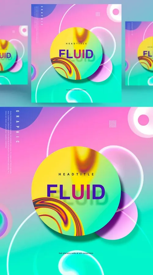 彩色创意时尚艺术流动渐变抽象空间海报高清背景PSD设计素材