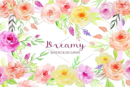 淡雅水彩花卉剪贴画合集 Watercolor Dreamy