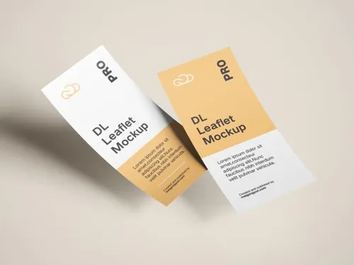 传单宣传海报设计提案样机贴图展示模版 Flying DL leaflets mockup