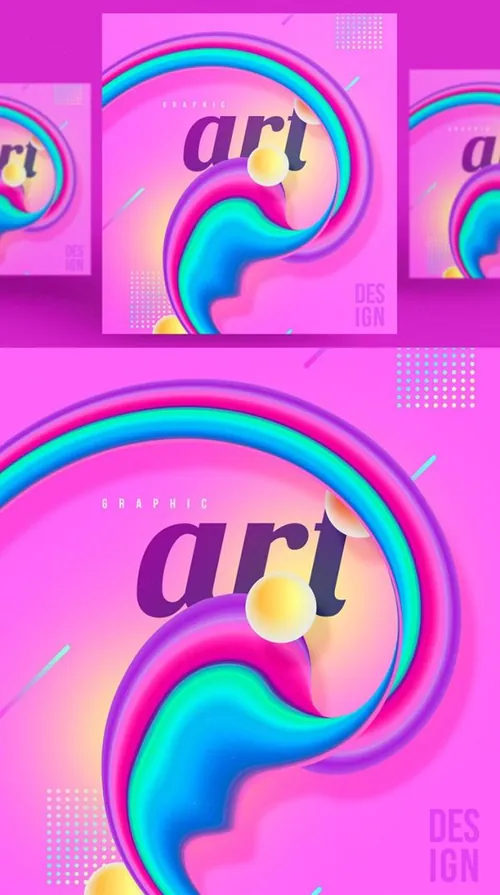 彩色创意时尚艺术流动渐变抽象空间海报高清背景PSD设计素材