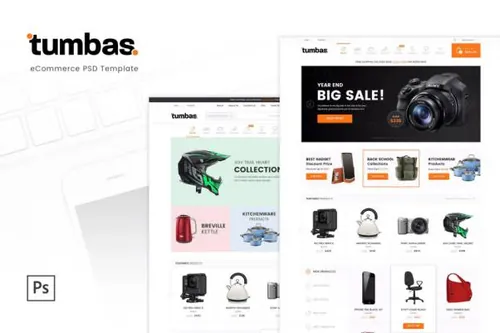 电子商务在线购物网站设计PSD模板 Tumbas – eCommerc