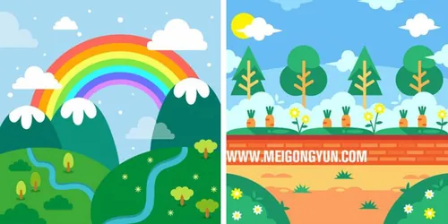 矢量春季春天田园花卉插画元素Field flower vec