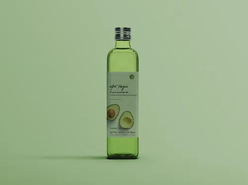 植物油芝麻油厨房食用油透明瓶包装贴图展示样机PSD模板 Av