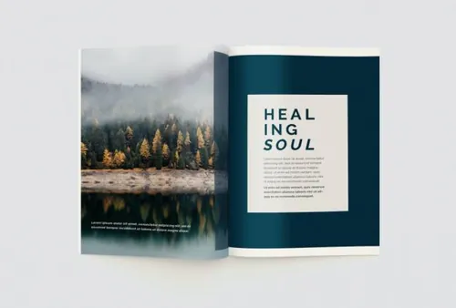 indesign文字排版-indesign排版模板山川自然大图画册杂志