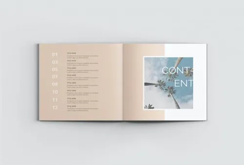 indesign作品-indesign排版模板方形海滩介绍画册