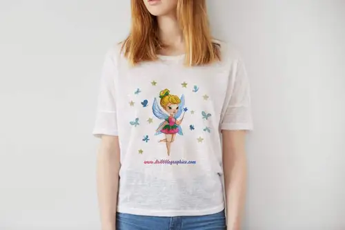 女性T恤短袖模型PSD贴图模板Free Gorgeous Girl T-Shirt Moc