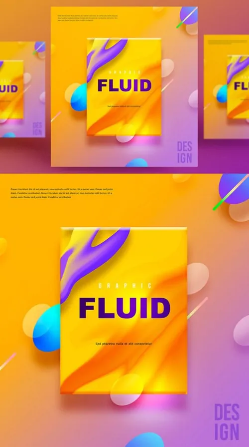 彩色创意时尚艺术流动渐变抽象空间海报高清背景PSD设计素材