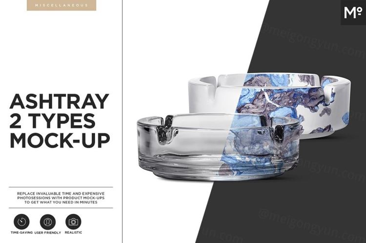 Ashtray 2 Types Mock-up
