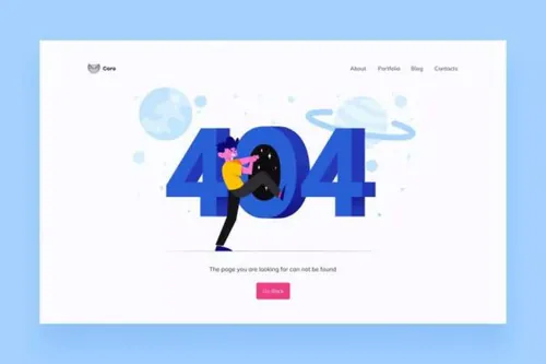 404 not found错误页面设计矢量插画 404 Page Il