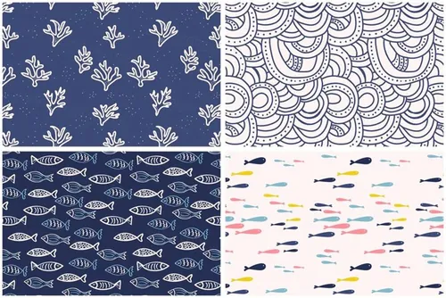 水下池塘元素图案集合 Underwater Pattern