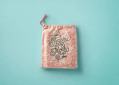 拉绳布袋模型PSD贴图模板Drawstring Psd Bag Mockup