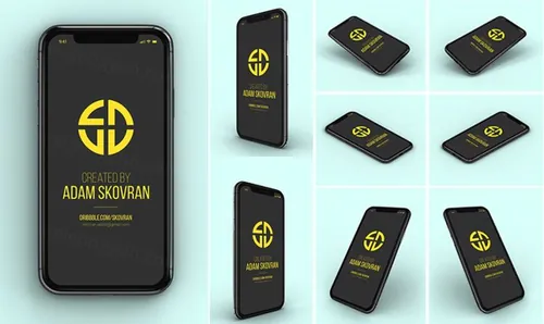 iPhoneX手机贴图样机PSD模板iPhone X MockUps – 9 Angles