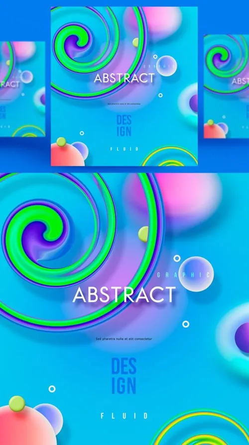 彩色创意时尚艺术流动渐变抽象空间海报高清背景PSD设计素材