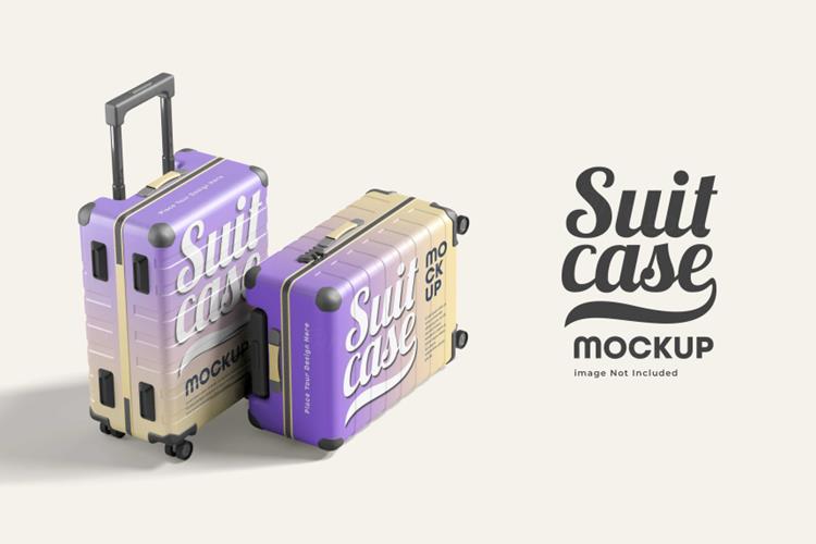 手提箱拉杆箱行李箱设计贴图展示样机模板 Suitcase L