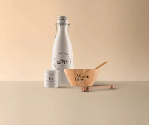 厨房用具模型PSD贴图模板Tableware Psd Mockup