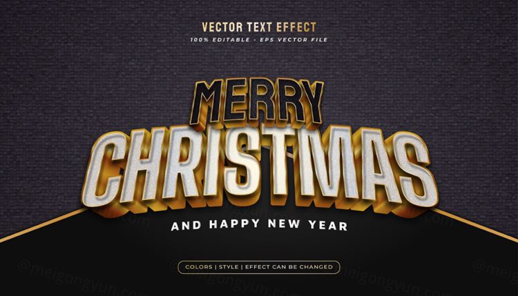 好莱坞电影级三维立体特效字体文本特效可编辑EPS矢量模板素材3d text style effect