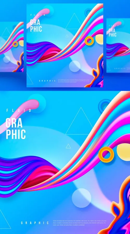 彩色创意时尚艺术流动渐变抽象空间海报高清背景PSD设计素材