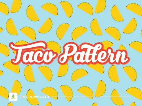无缝美食背景设计素材Taco Patrón