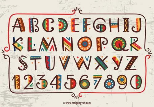 可爱字母文字特效矢量元素Special effect of lovable alphabet