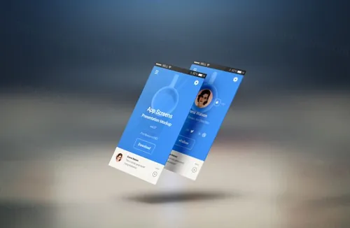 应用程序APP展示屏幕PSD模板Perspective App Screens Mock-Up