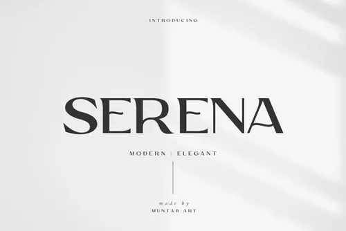 现代时尚优雅婚礼女性品牌设计英文无衬线字体 Serena |