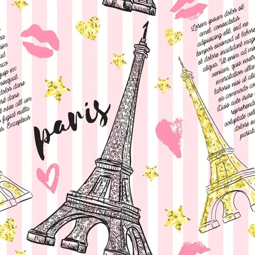 时尚复古巴黎埃菲尔铁塔背景插图矢量设计素材Paris