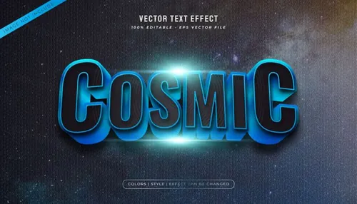 好莱坞电影级三维立体特效字体文本特效可编辑EPS矢量模板素材3d text style effect