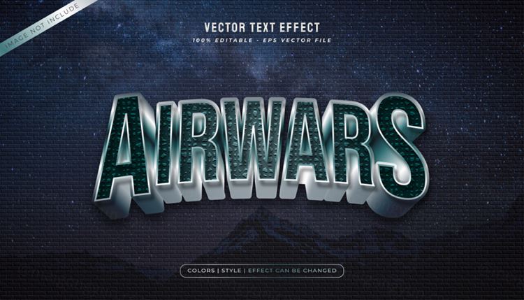 好莱坞电影级三维立体特效字体文本特效可编辑EPS矢量模板素材3d text style effect