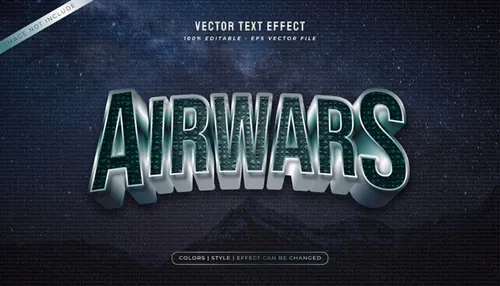 好莱坞电影级三维立体特效字体文本特效可编辑EPS矢量模板素材3d text style effect