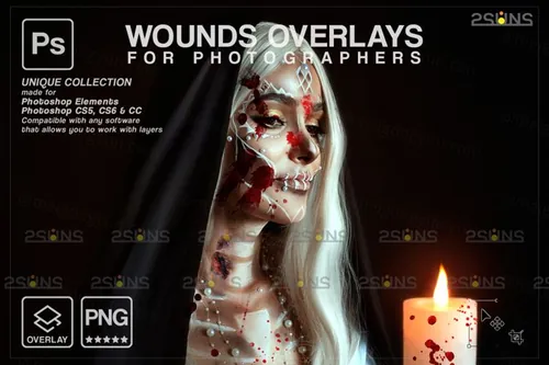 恐怖血液伤疤伤口血迹PNG免抠图合辑包 Blood Over