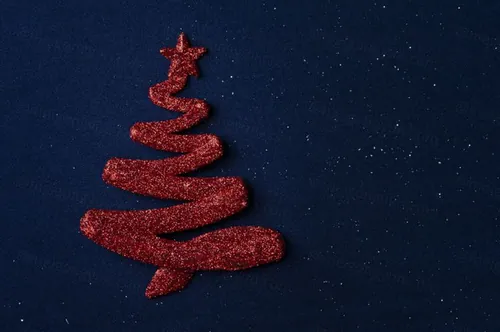 圣诞树新年圣诞节装饰元素3D渲染合成高清背景 3d rendering of a christmas