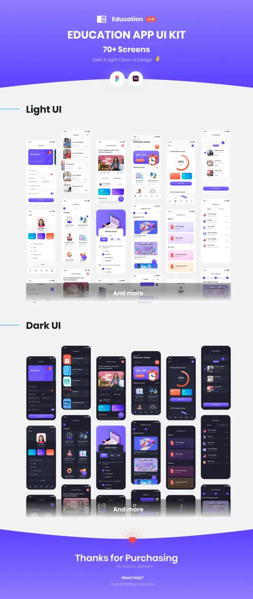 在线教育网上培训机构移动APP应用界面UI素材 Education A