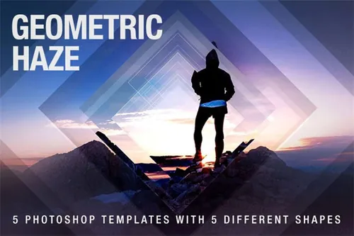 几何效果的PS海报模版 Geometric Haze Photoshop Template