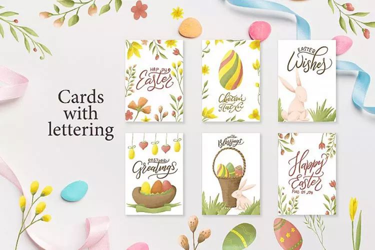 复活节彩蛋-图案剪贴画特效文字