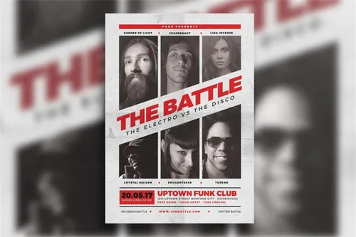 音乐比赛海报模版 Music Battle Flyer