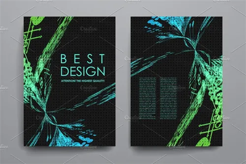 奇幻抽象图案背景海报模板 Abstract-brochures (1)