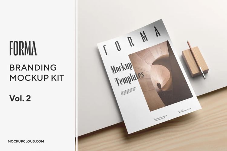 欧美简约品牌VI场景设计提案样机PSD模板 Forma Br