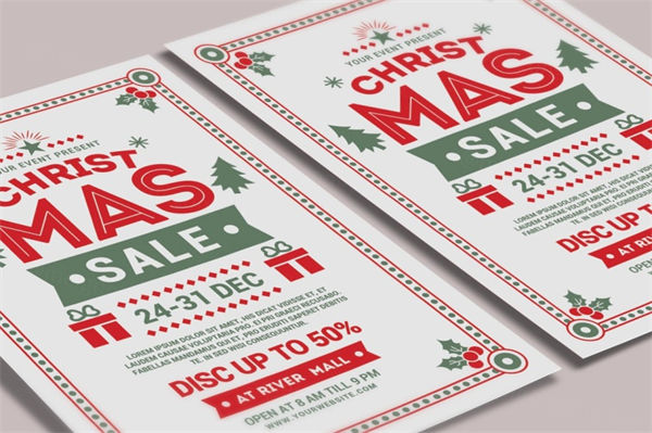 打折促销SALE宣传单christmas-sale-flyer