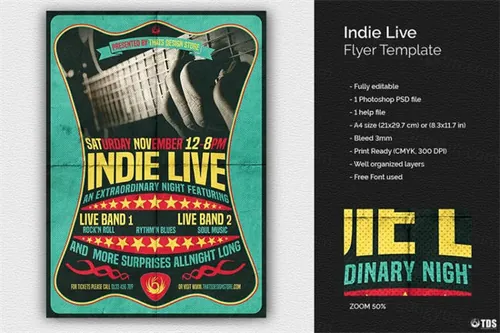 个性直播海报模版 Indie Live Flyer
