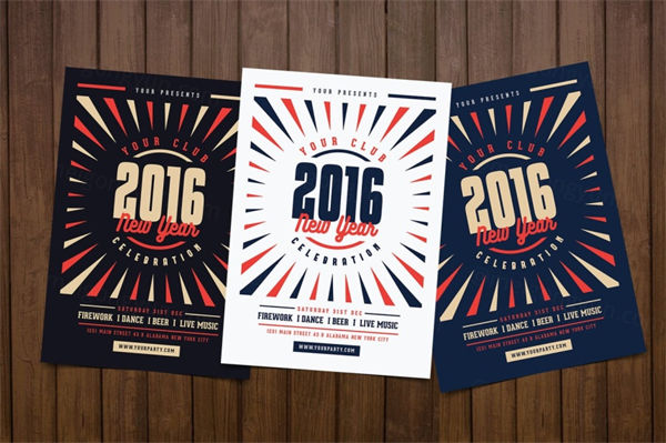 新年party派对海报宣传单new-year-party-flyer