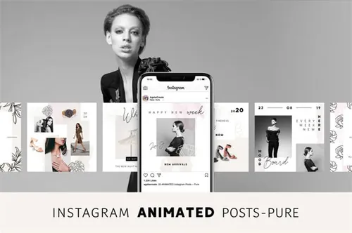 时尚高端优雅的社交媒体海报animated-instagram