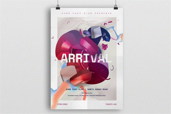 液体大理石质感海报宣传单arrival-poster-flyer