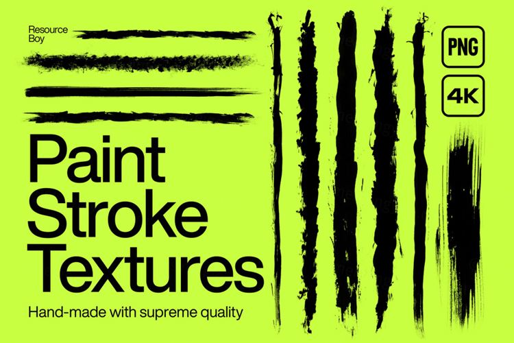 100个4K高分辨率毛笔笔刷素材 Paint Stroke