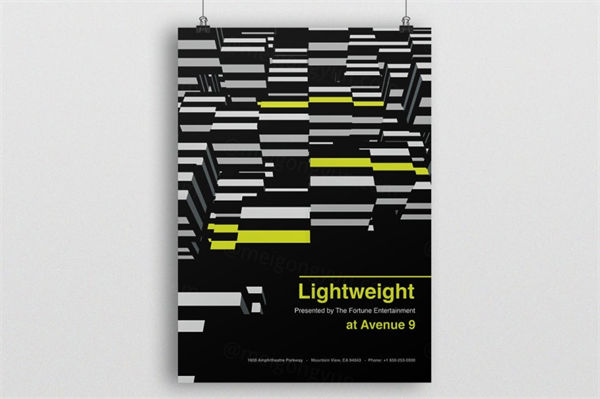 液体大理石质感海报宣传单lightweight-flyer-poster