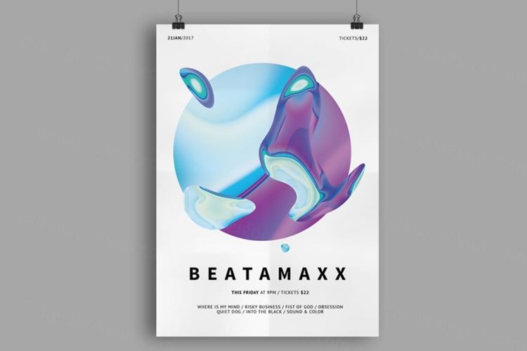 液体大理石质感海报宣传单beatamaxx-poster-flyer