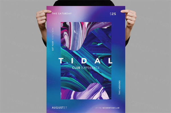 液体大理石质感海报宣传单tidal-flyer-poster-template