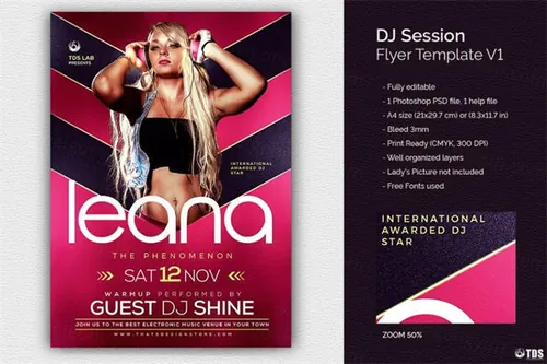 DJ广告海报模版 DJ Session Flyer