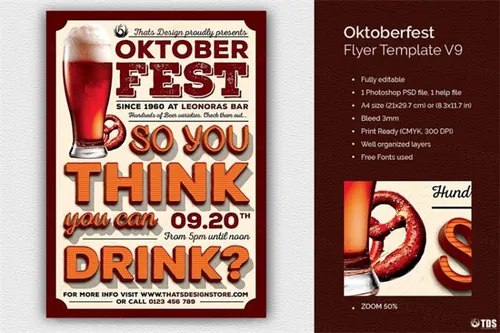 早餐海报模版 Oktoberfest Flyer