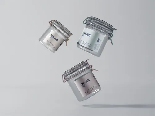 密封罐面膜清洁泥包装设计贴图展示样机模板 Airtight