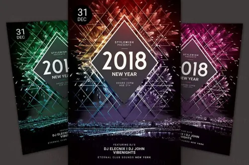 新年海报模版 New Year Flyer Template